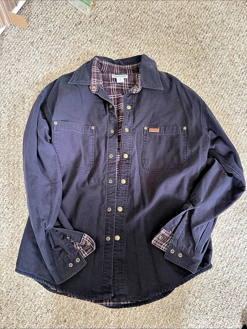 Carhartt R1486 Plaid Lined Shirt Jacket Size Medium